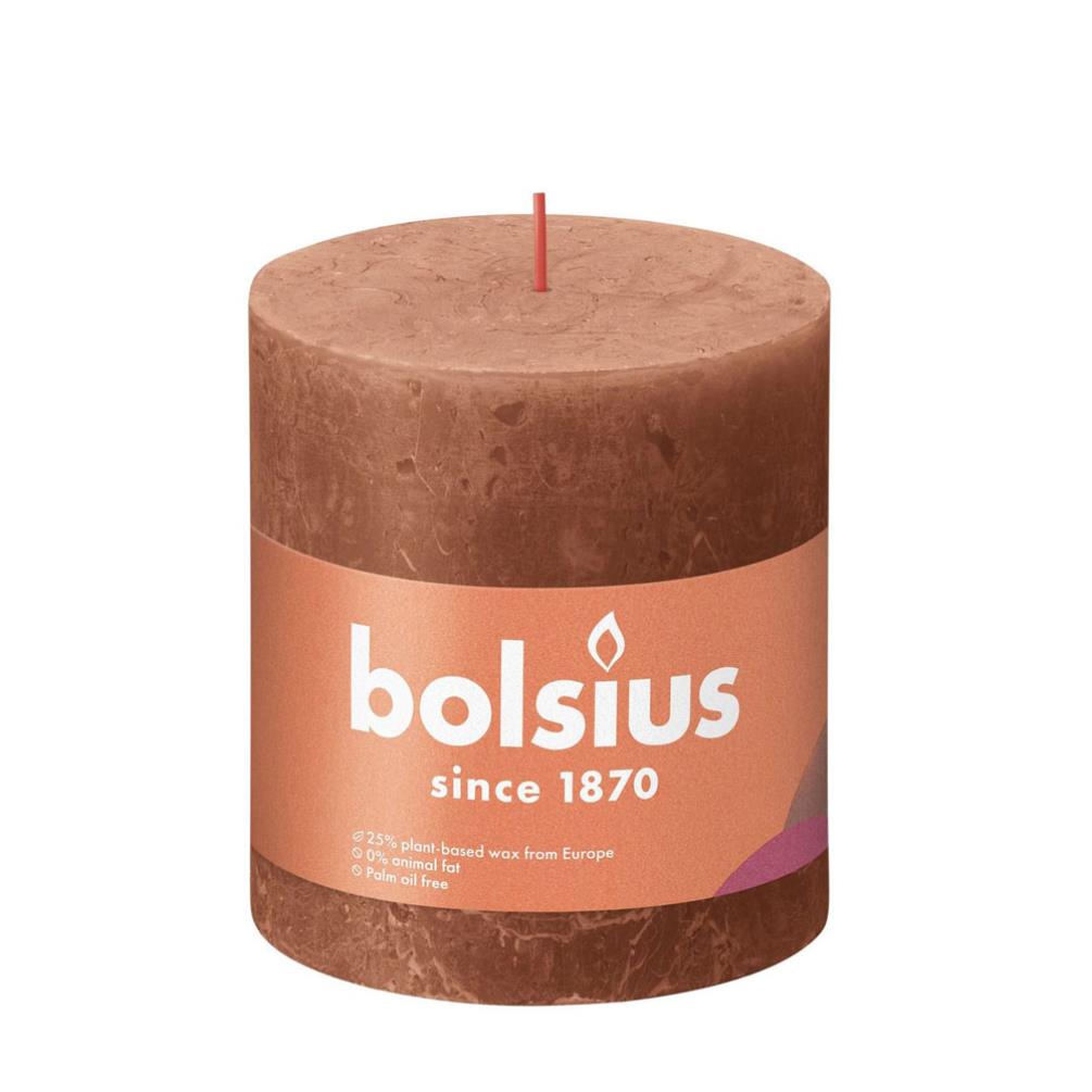 Bolsius Rusty Pink Rustic Shine Pillar Candle 10cm x 10cm £8.54